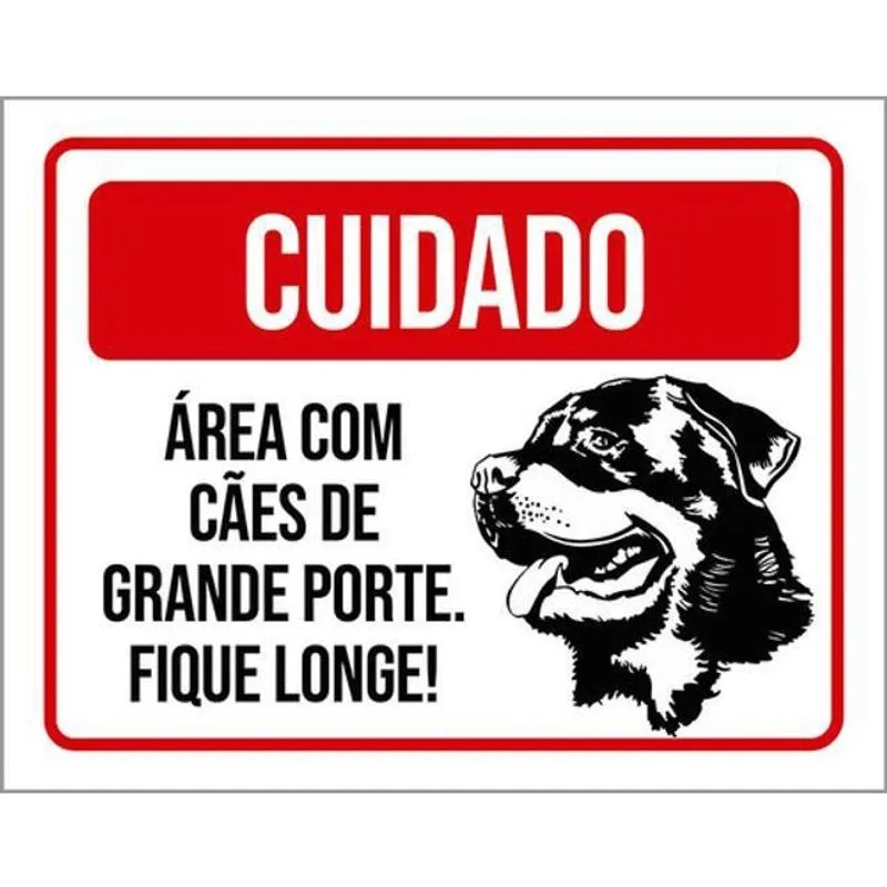 Kit 5 Placa Cuidado Área Cães Granporte Fique Longe36X46