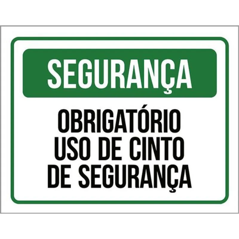 Kit 5 Placa Segurança Obrigatório Uso Cinto Segurança36x46