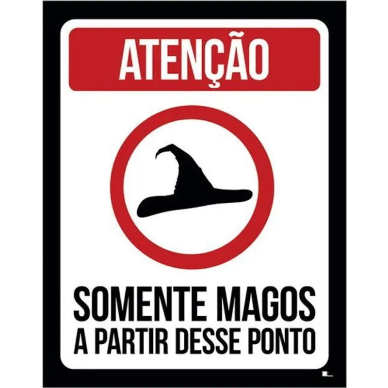 Kit 5 Placa Somente Magos A Partir Deste Ponto36X46