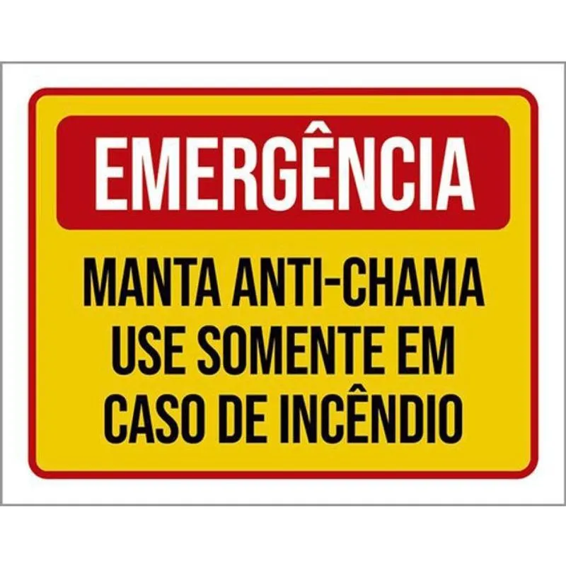 Kit 3 Placas Emergência Manta Anti-Chama Caso Incêndio