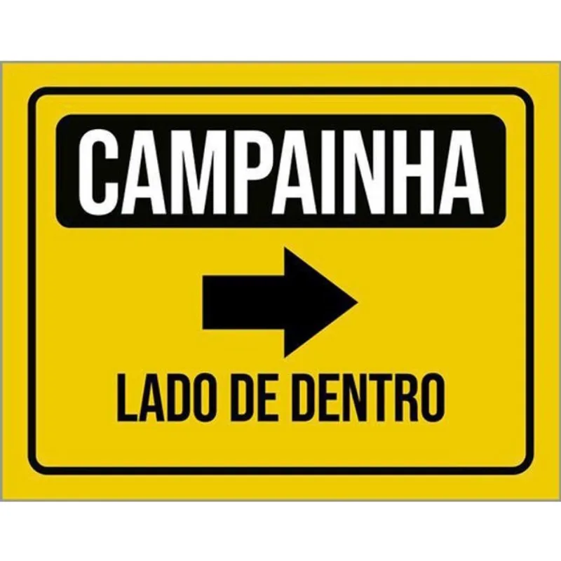 Kit 3 Placas Campainha Lado De Dentro Seta Direita
