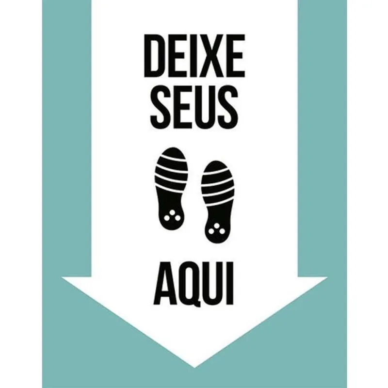 Kit 3 Placas Sinalização - Deixe Seu Sapato Aqui Azul Claro
