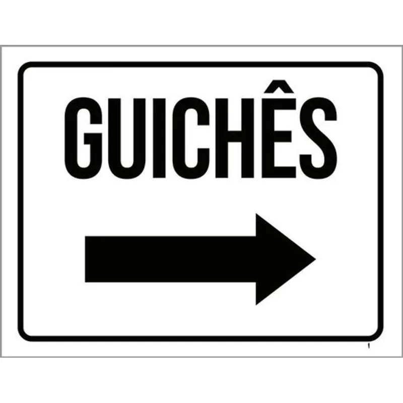 Kit 3 Placas Sinalização - Guichês Seta Direita