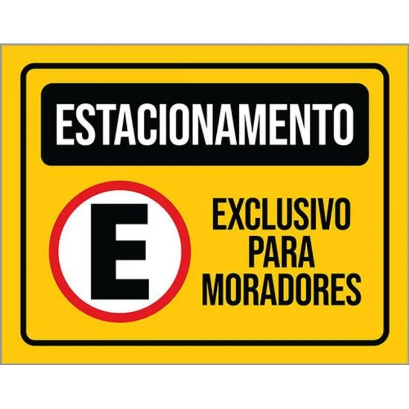Kit 3 Placas Sinalização Estacionamento Exclusivo Moradores