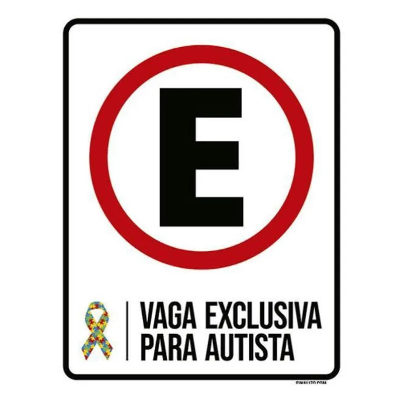 Kit 3 Placas Estacionar Vaga Exclusiva Para Autista