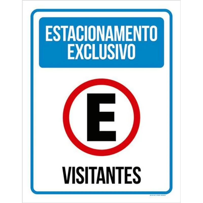 Kit 3 Placas Sinalização Estacionamento Exclusivo Visitantes