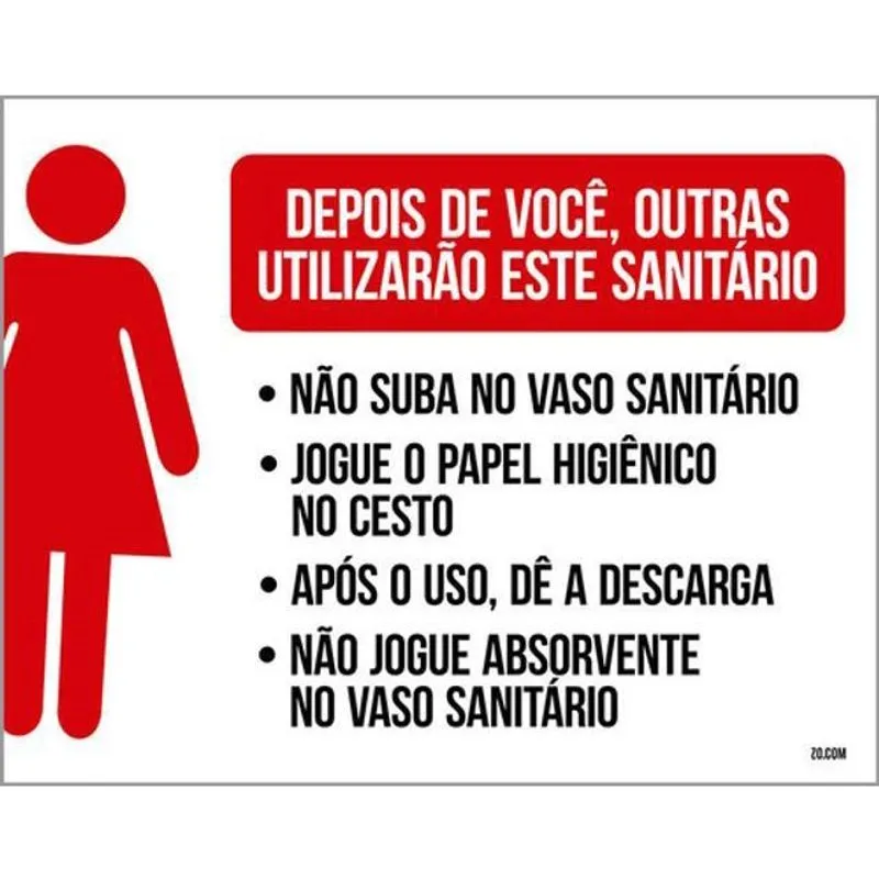 Kit 3 Placas Depois Você Utilizarão Este Sanitário Feminino