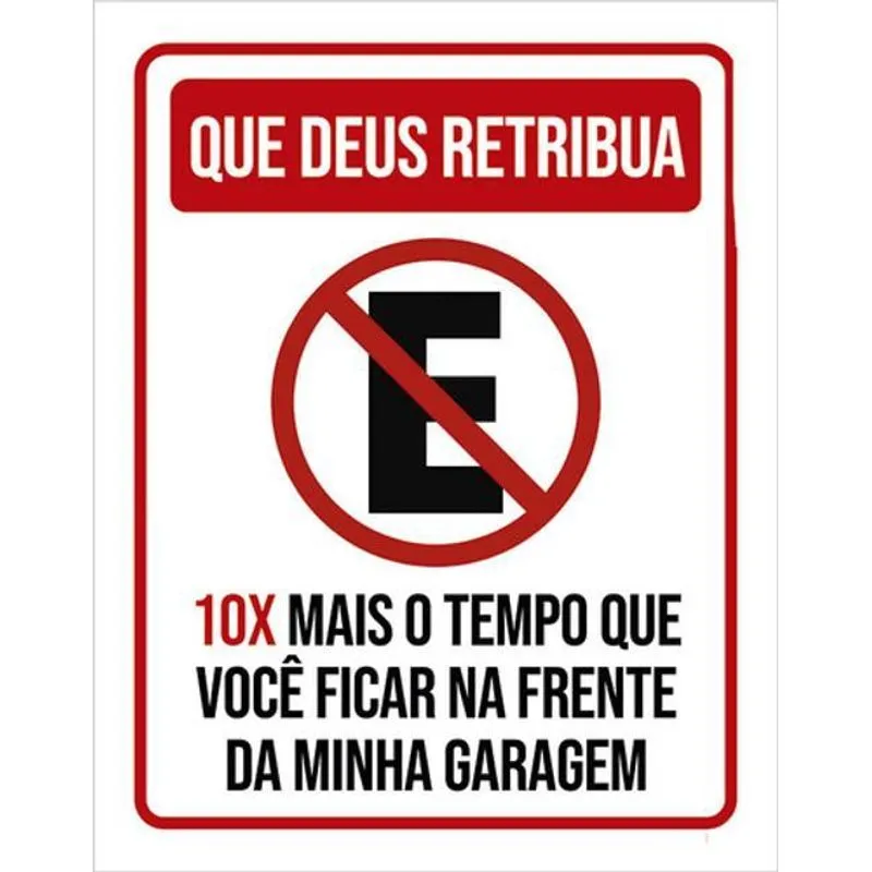 Kit 3 Placas De Sinalização Que Deus Retribua Estacionamento