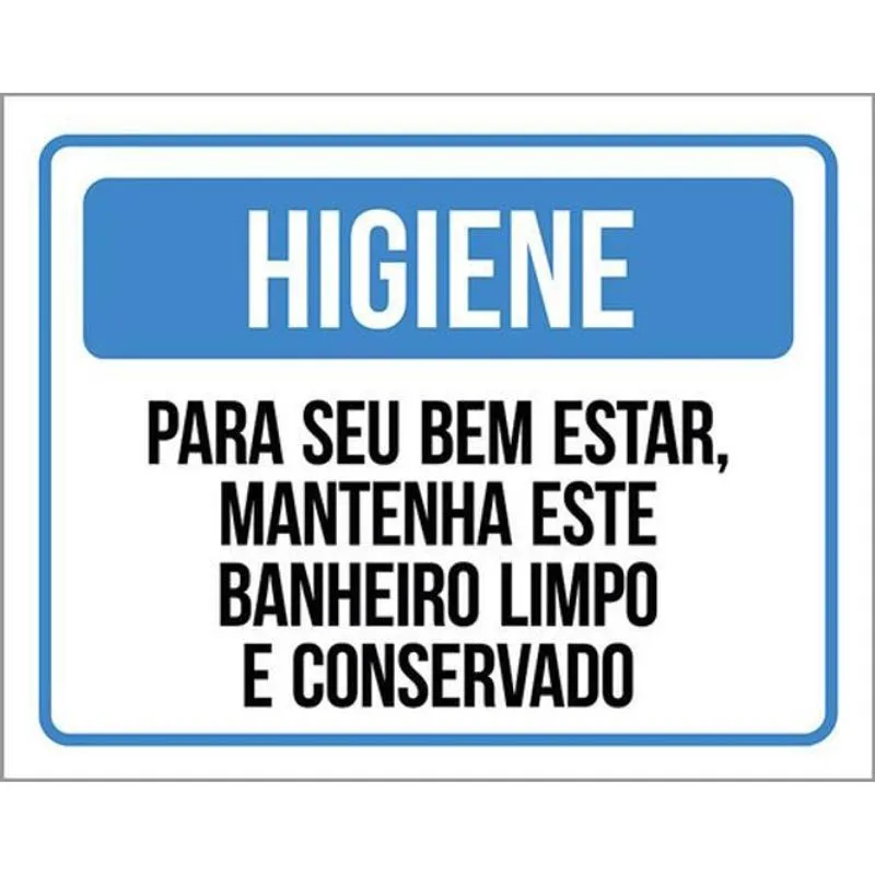 Kit 3 Placas Higiene Mantenha Este Banheiro Limpo Organizado