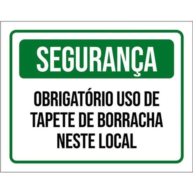 Kit 3 Placas De Sinalização - Segurança Obrigatório Tapete