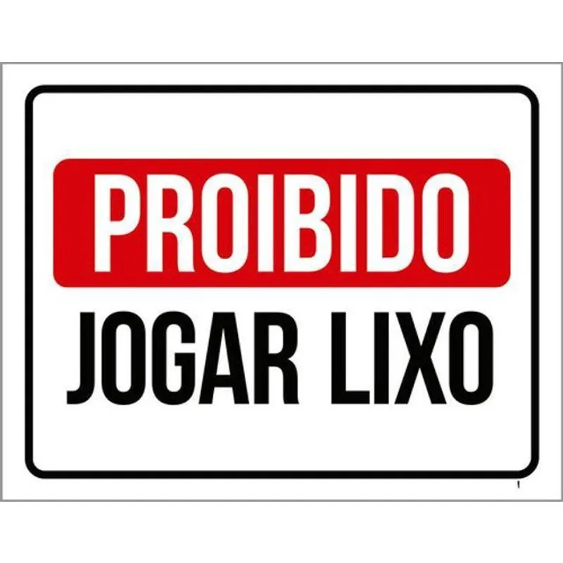 Kit 3 Placas Sinalização - Proibido Jogar Lixo