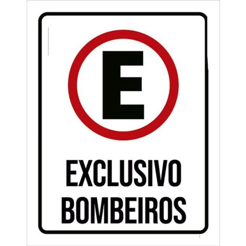 Kit 3 Placas Sinalização Estacionamento Exclusivo Bombeiros