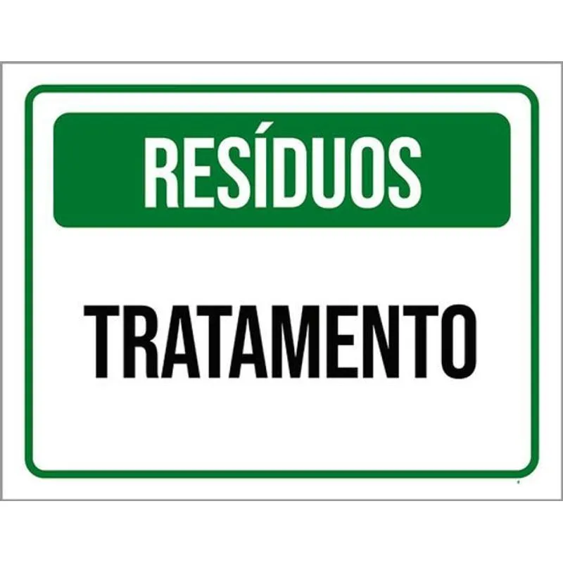 Kit 3 Placas Sinalização - Resíduos Tratamento