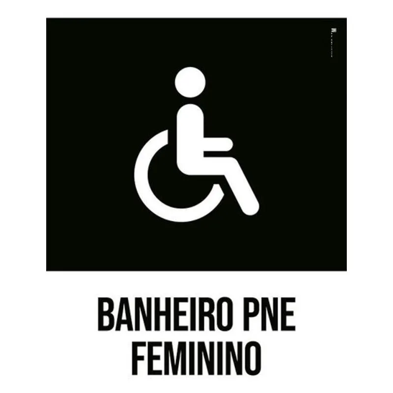 Kit 3 Placas Banheiro Pne Feminino Desenho