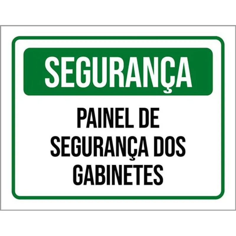 Kit 5 Placas De Segurança Painel De Segurança Dos Gabinetes