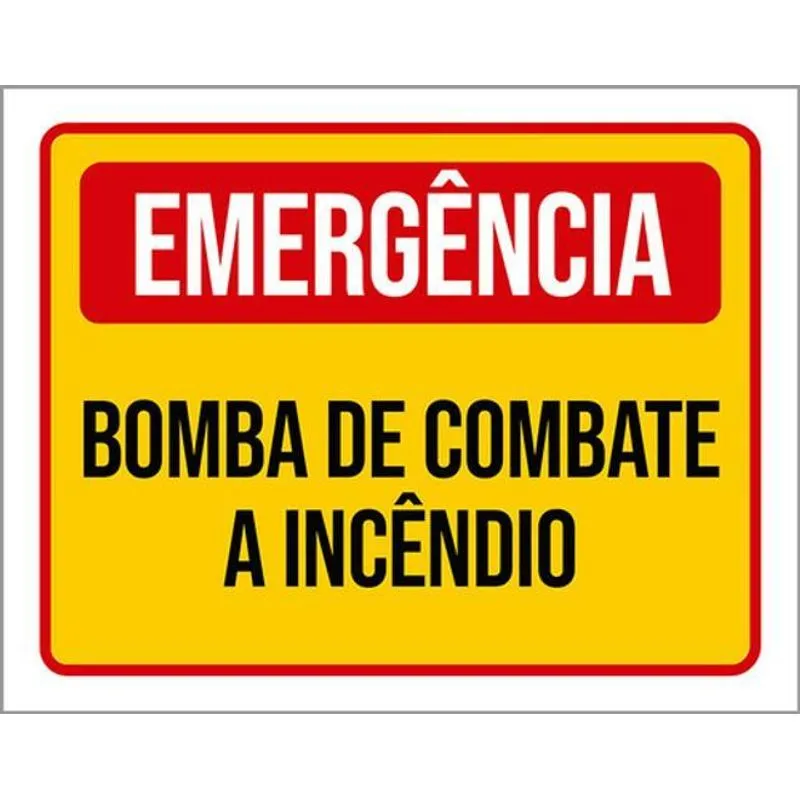 Kit 5 Placas Emergência Bomba Combate Incêndio