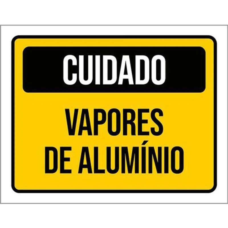 Kit 5 Placas De Sinalização - Cuidado Vapores De Alumínio