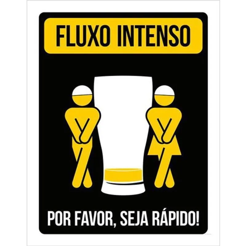 Kit 5 Placas Sinalização - Fluxo Intenso Masculino Feminino