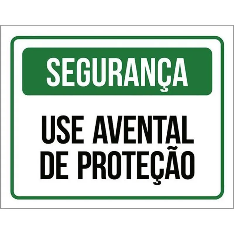Kit 5 Placas Sinalização - Segurança Use Avental Proteção