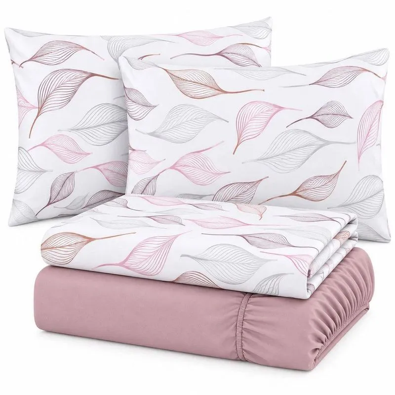 Jogo De Cama Lençol King Malha Soft 4 Peças 100% Algodão Rosê Casa Scarpa