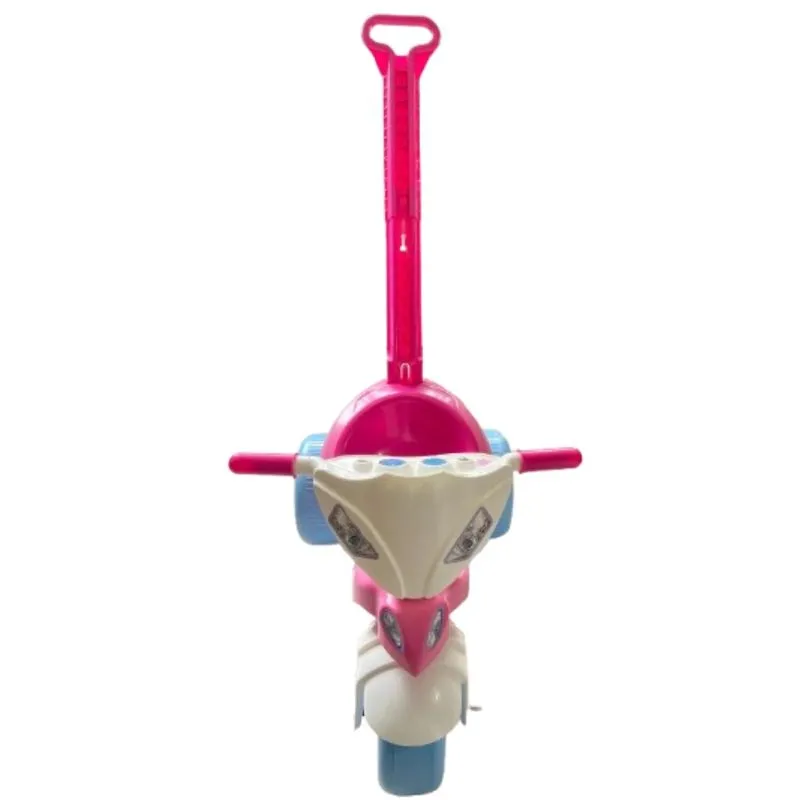 Triciclo Infantil com Empurrador Rosa Pepita