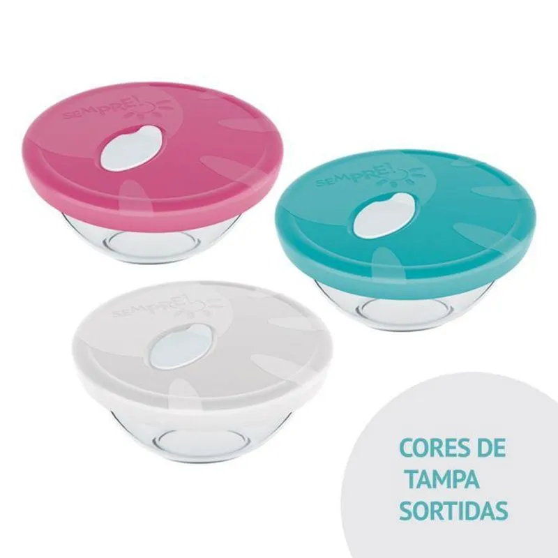 Tigela Pote Sempre Com Tampa Plastica Vidro 2l Nadir 1 Peça