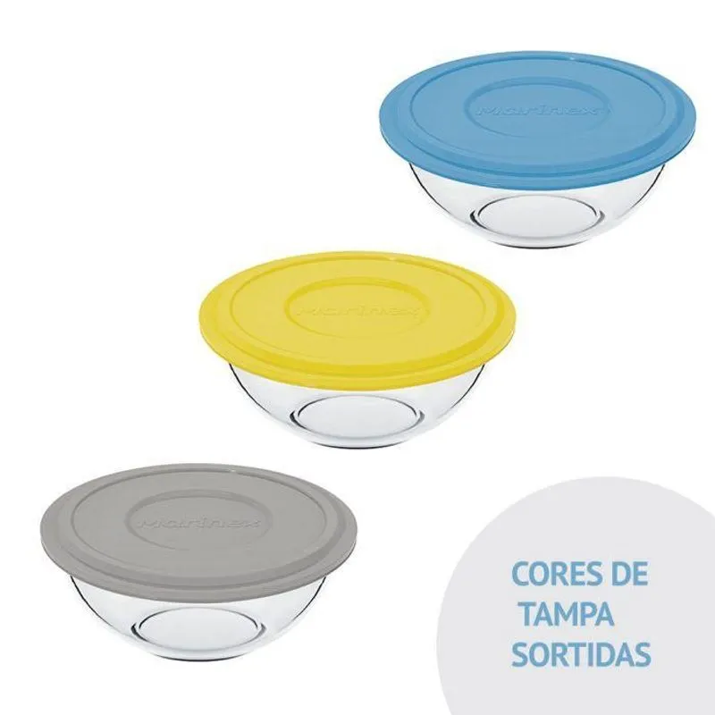 Tigela Plus Com Tampa Plastica Pote Marinex 1,5l