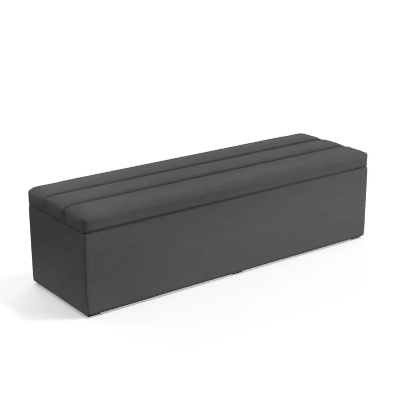 Calçadeira Baú Ursa 160 Para Cama Queen Z-008 Sued Cinza Aradecor