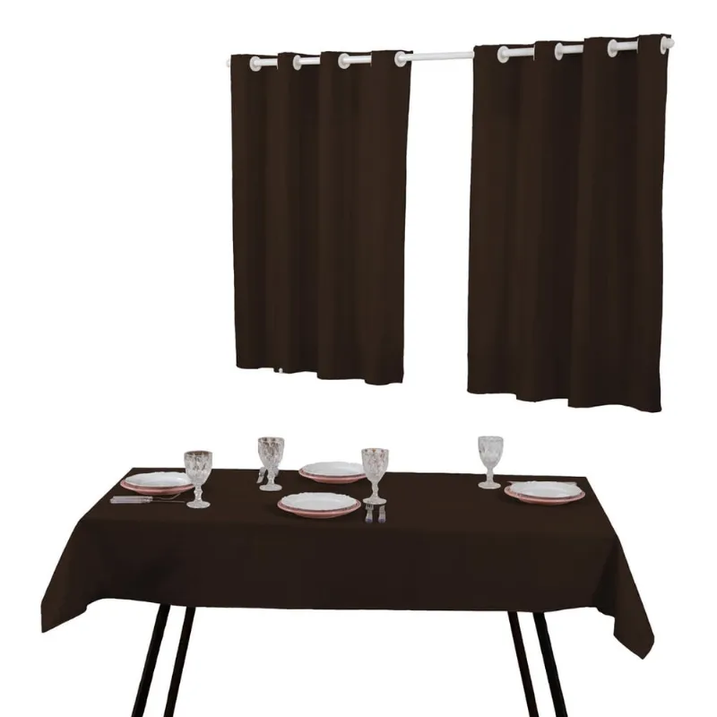 Kit Toalha Mesa 6 Cadeiras E Cortina Cozinha 2,00X1,40