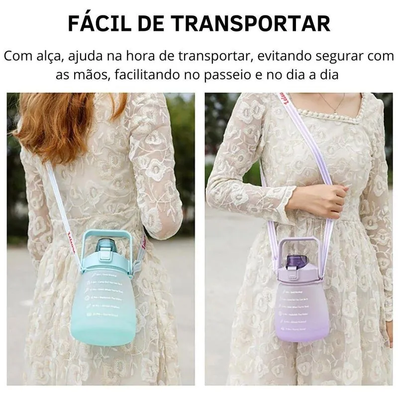Garrafinha De Água Para Academia Não Vaza Frase Motivacional
