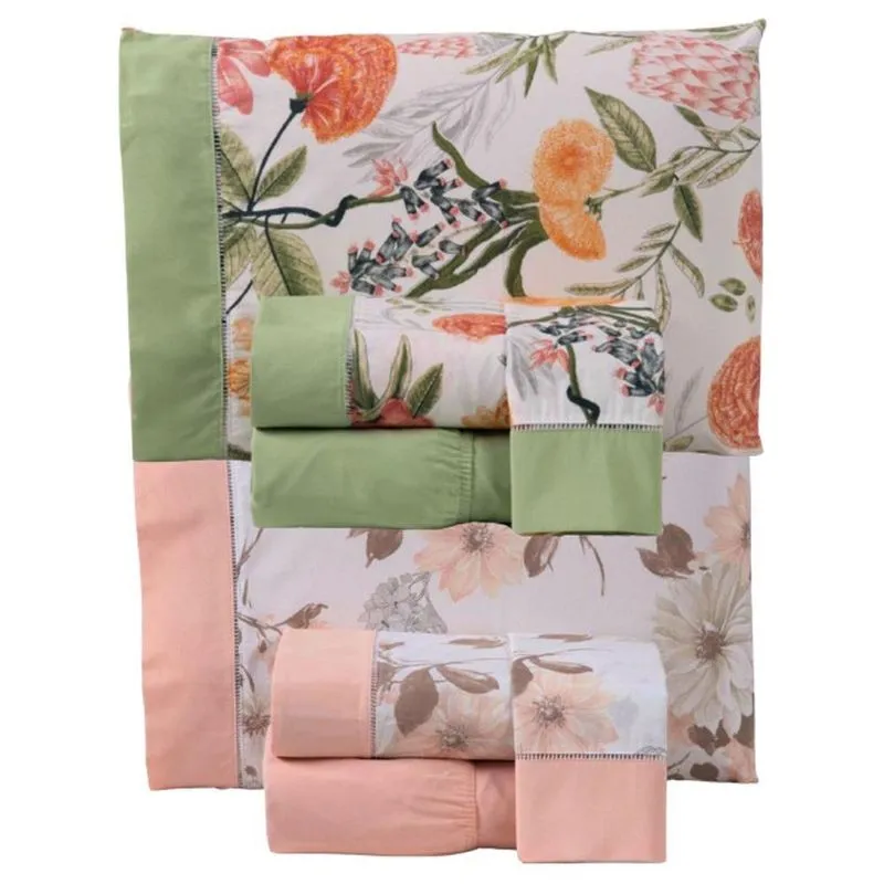 Combo 2 Jogo Cama Lençol Queen California 4 Peças Verde
