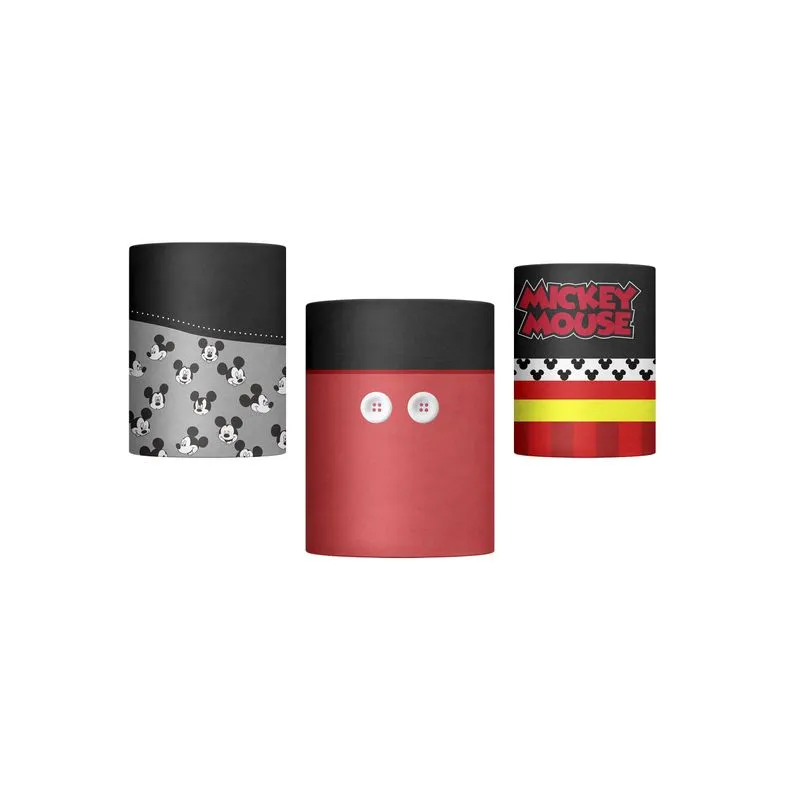 Trio Capas Cilindros Sublimado Mickey Tecido Veste Fácil