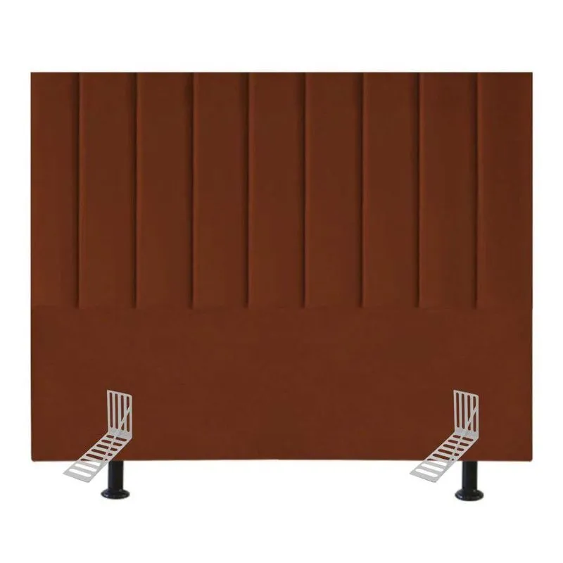 Cabeceira Estofada De Cama Casal Box 140 Cm Carolina Veludo E Frame Cor: terracota