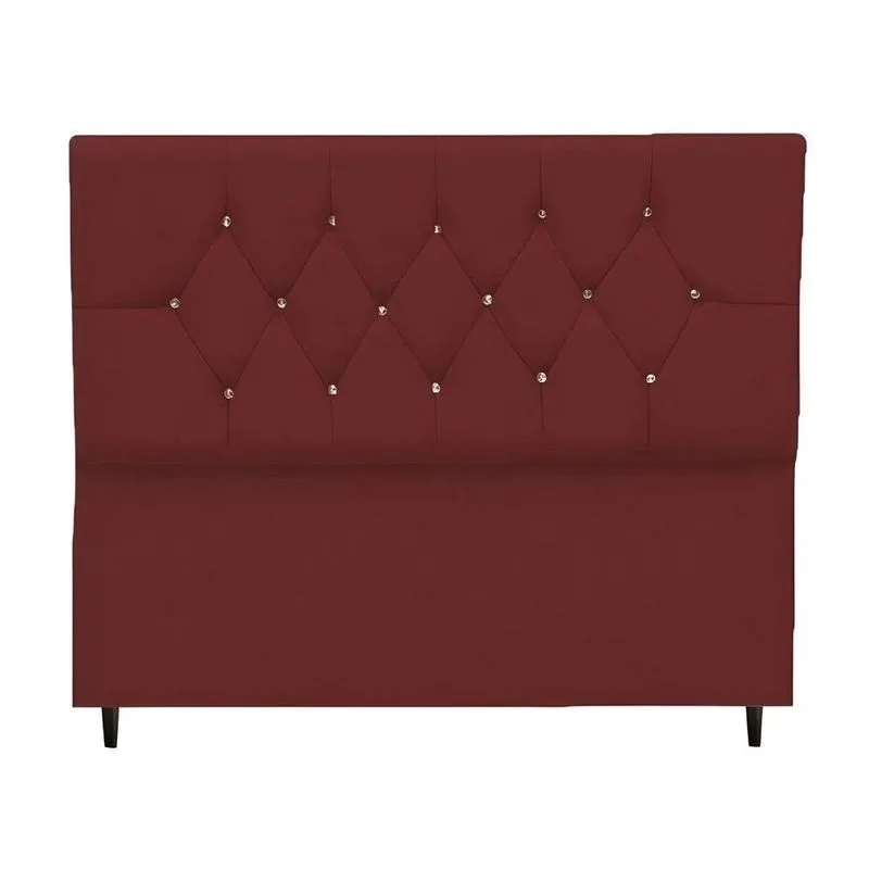 Cabeceira Cama Box Estofada Queen 160 Cm Geovana Suede bordô