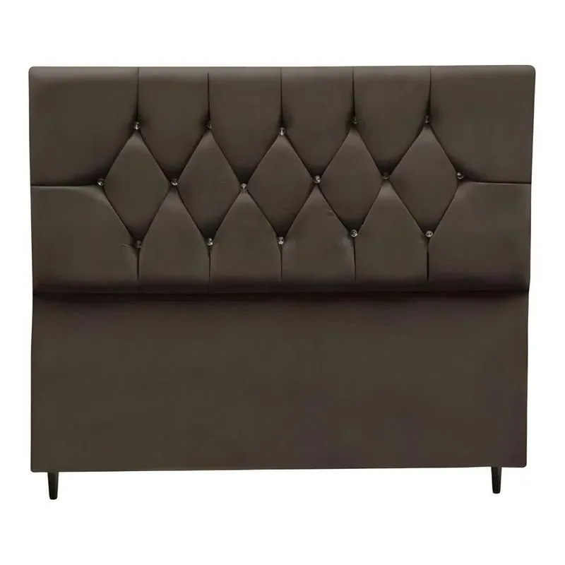 Cabeceira Cama Box Solteiro 90 Cm Geovana Suede marrom
