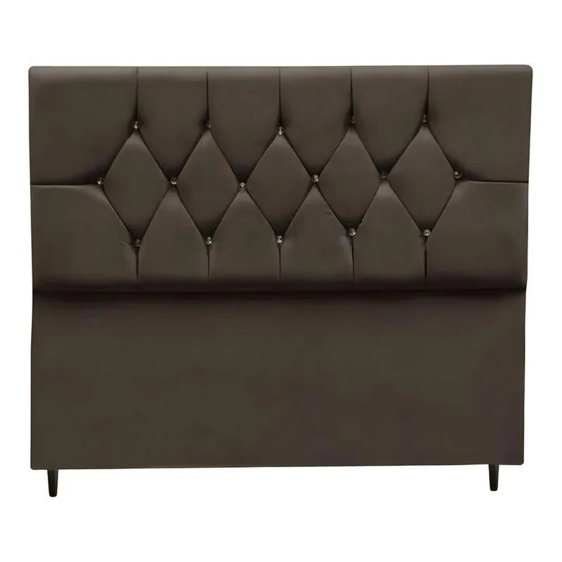 Cabeceira Cama Box Solteiro 90 Cm Geovana Suede marrom