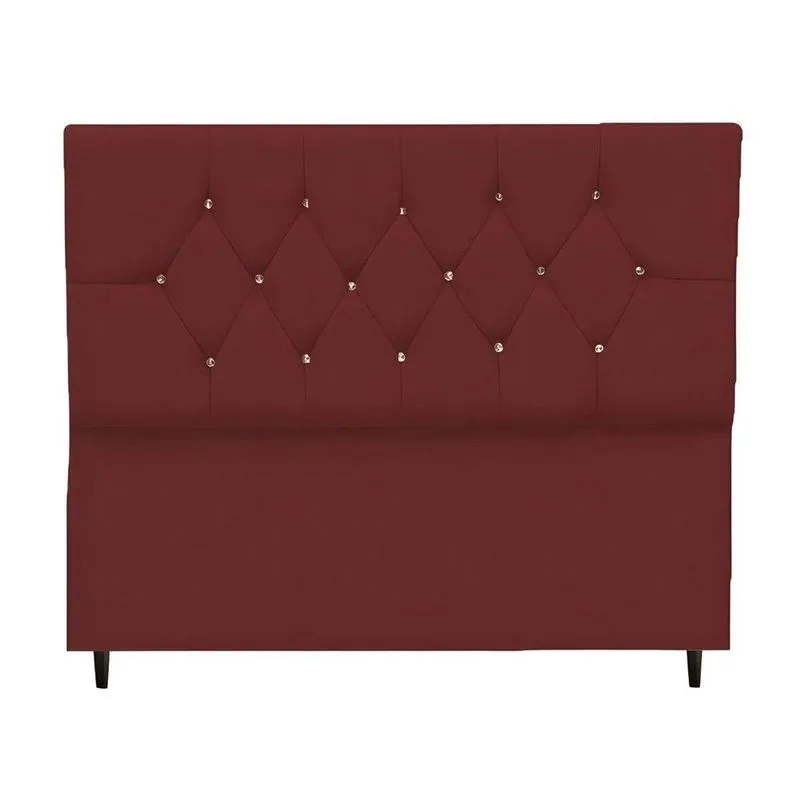 Cabeceira Cama Box Solteiro 90 Cm Geovana Suede bordô