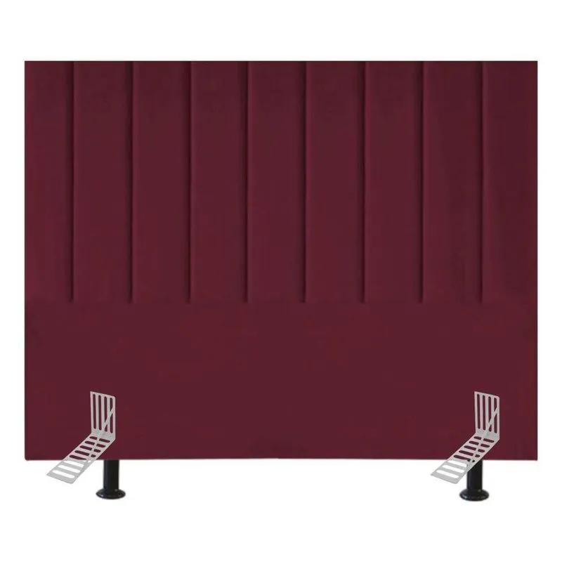 Cabeceira Estofada Cama Casal Queen Size 160 Cm Sara Suede E Frame bordô