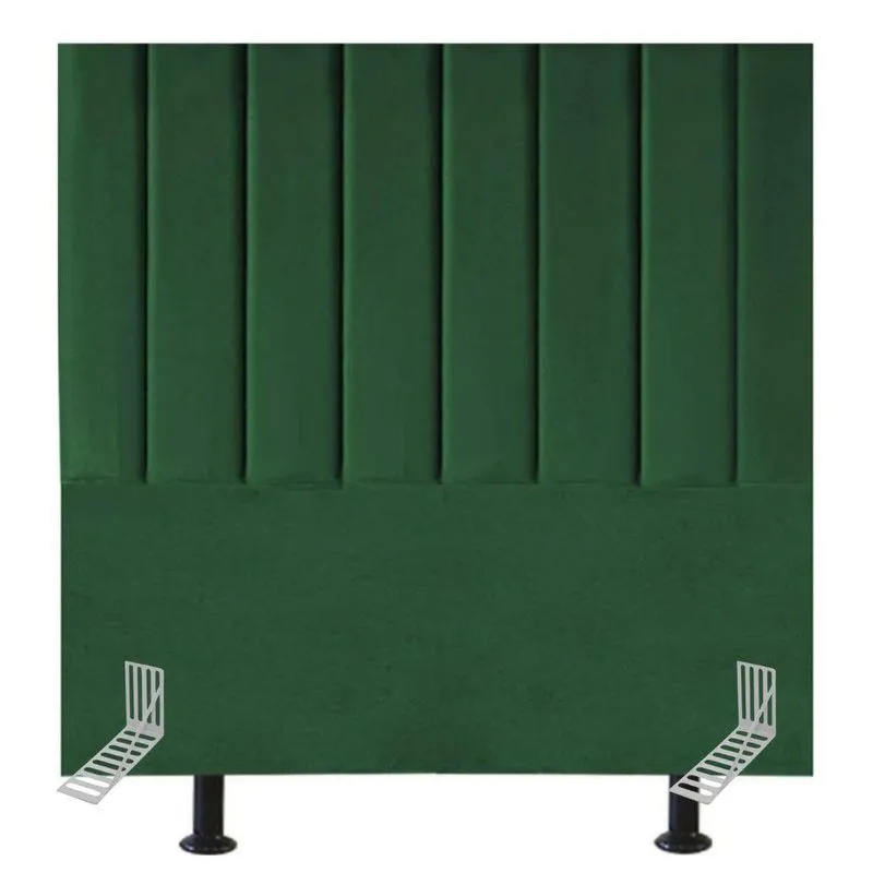 Cabeceira Estofada Cama Solteiro 100 Cm Sara Suede E Frame Verde