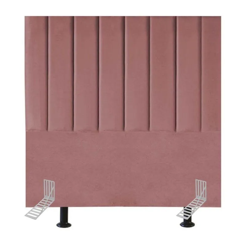 Cabeceira Estofada Cama Solteiro 100 Cm Sara Suede E Frame Cor:rosé