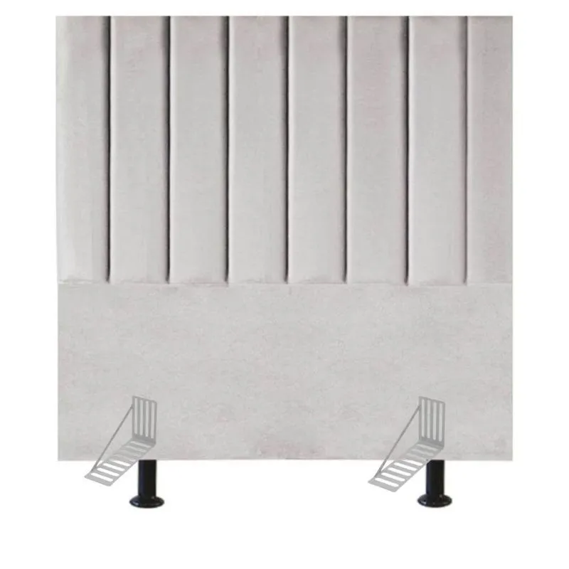 Cabeceira Estofada Cama Solteiro 100 Cm Sara Suede E Frame Cor:cinza Claro