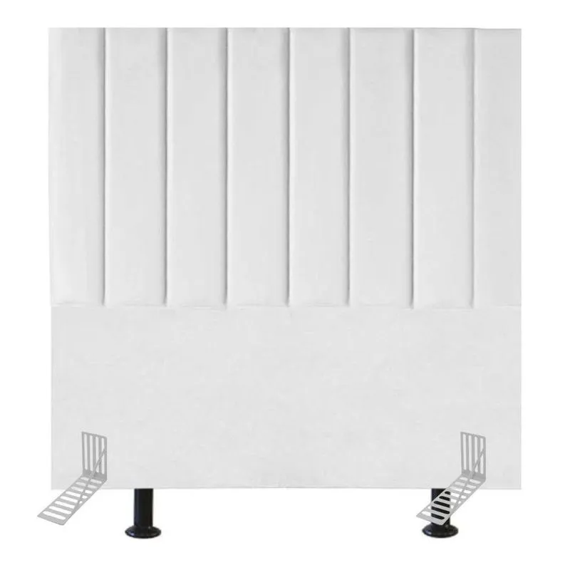 Cabeceira Estofada Cama Solteiro 100 Cm Sara Suede E Frame Cor:branco