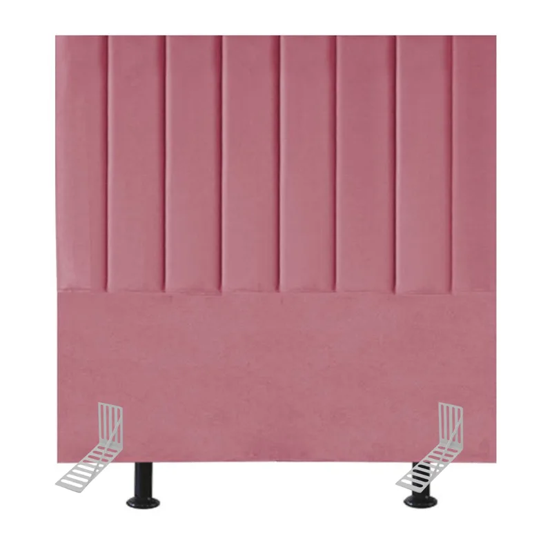 Cabeceira Estofada Cama Solteiro 90 Cm Sara Suede E Frame