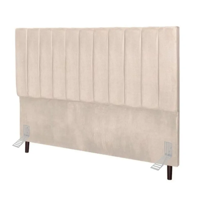 Cabeceira Estofada Cama Solteiro 90 Cm Sara Suede E Frame