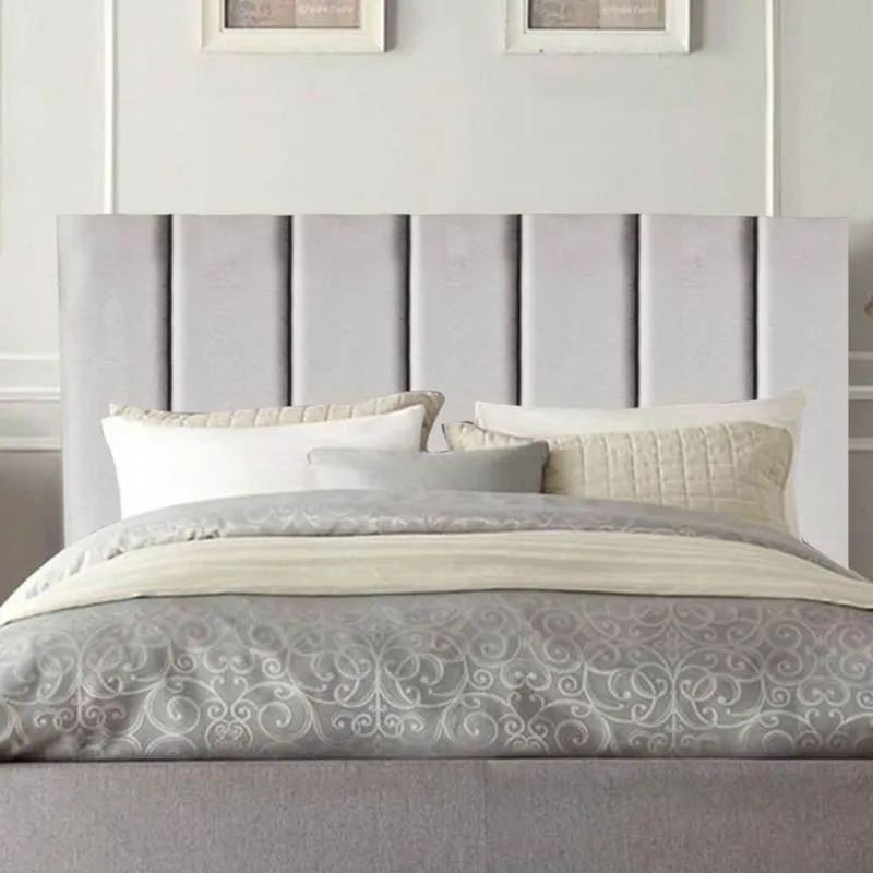 Cabeceira Estofada Cama Box King 195 Cm Maya Linho E Frame Cor: cinza Claro