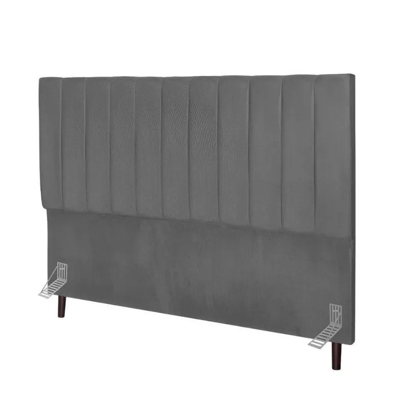 Cabeceira Cama Casal Queen Size160 Cm Maya Linho E Frame cinza