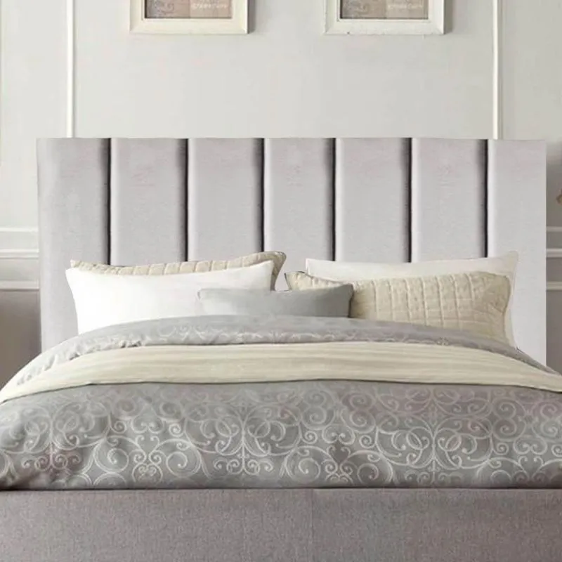 Cabeceira Estofada Cama Box King 195 Cm Maya Veludo E Frame cinza Claro