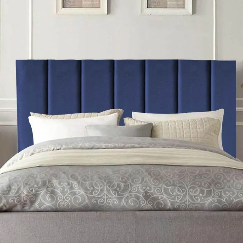 Cabeceira Estofada Cama Solteiro 100 Cm Maya Veludo E Frame Azul Marinho