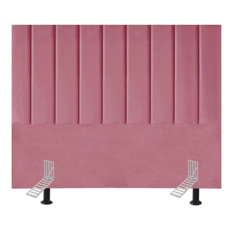 Cabeceira Estofada Cama King 195 Cm Maya Suede E Frame rosa