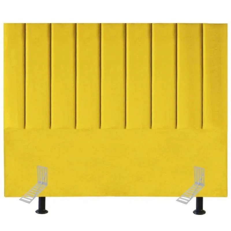Cabeceira Estofada Cama King 195 Cm Maya Suede E Frame amarelo